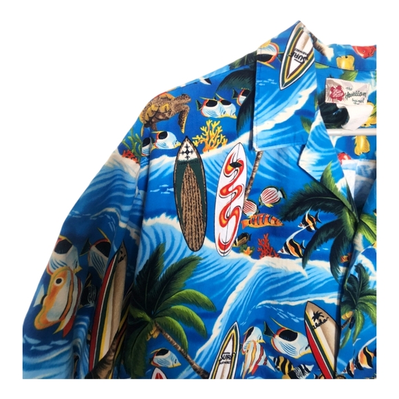 Vintage Hilo Hattie XXL Hawaiian Casual Button Down Tropical Surf Beach Men - Picture 3 of 9